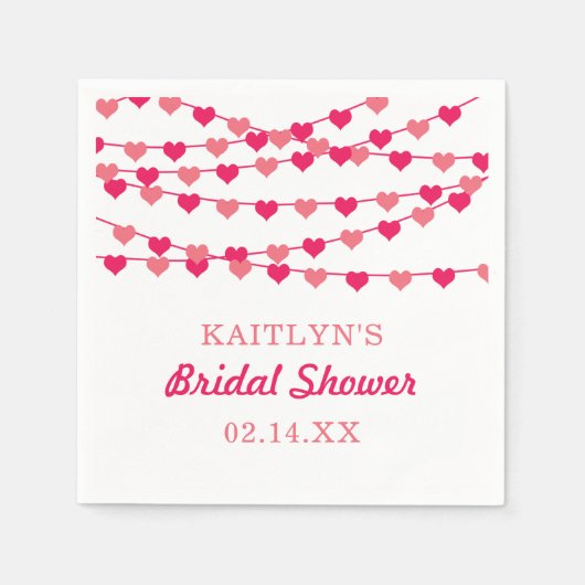 Brautparty "Hearts" für String-Liebe ändern Serviette (Vorderseite)
