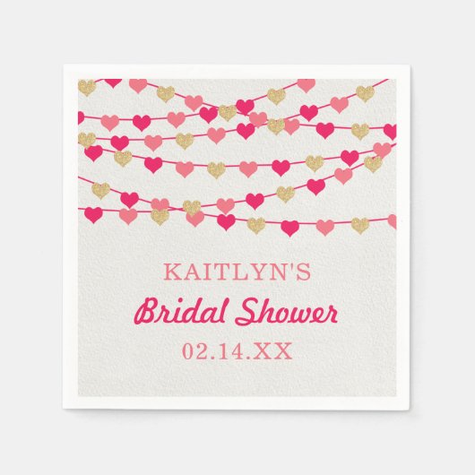 Brautparty "Hearts" für String-Liebe ändern Serviette (Vorderseite)