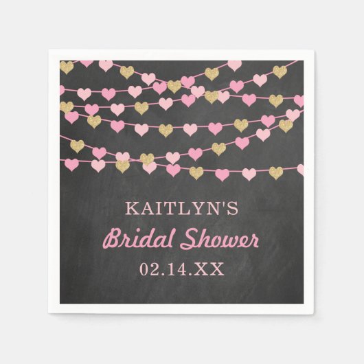 Brautparty "Hearts" für String-Liebe ändern Serviette (Vorderseite)