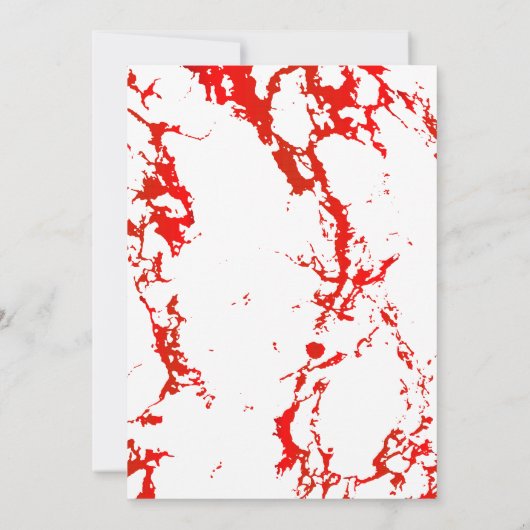 Brautparty - heller roter Marmor, Weiß u. Gold Einladung (Rückseite)