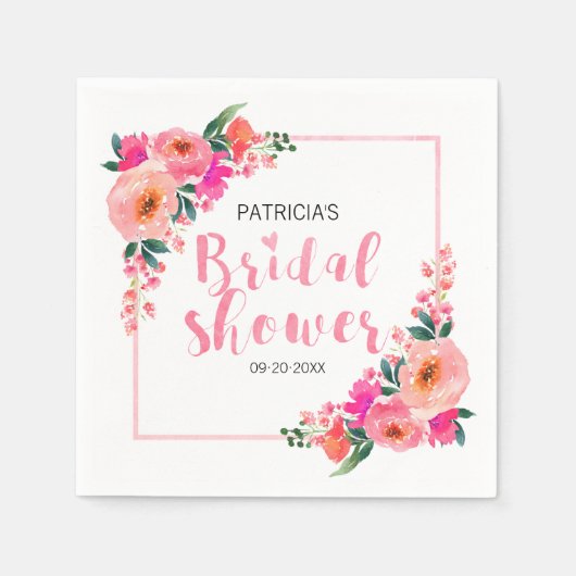 Brautparty Hellrosa Serviette (Vorderseite)