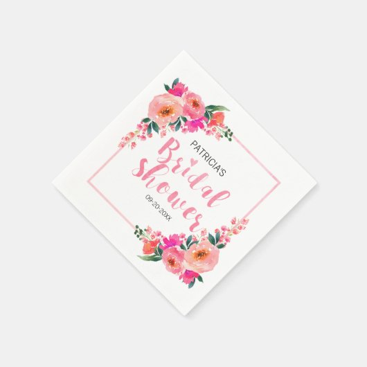 Brautparty Hellrosa Serviette (Ecke)