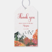 Brautparty Herbst-Bergwald dank Geschenkanhänger (Vorderseite)