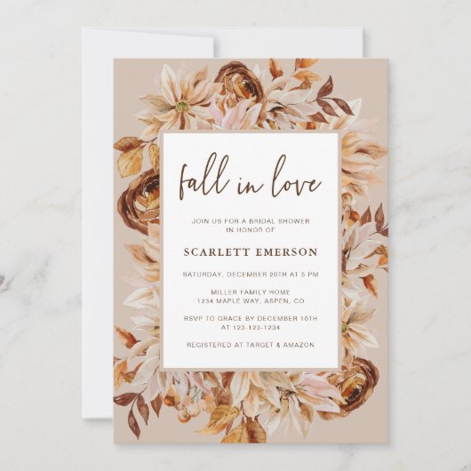 Brautparty Herbst Einladung (Vorderseite)