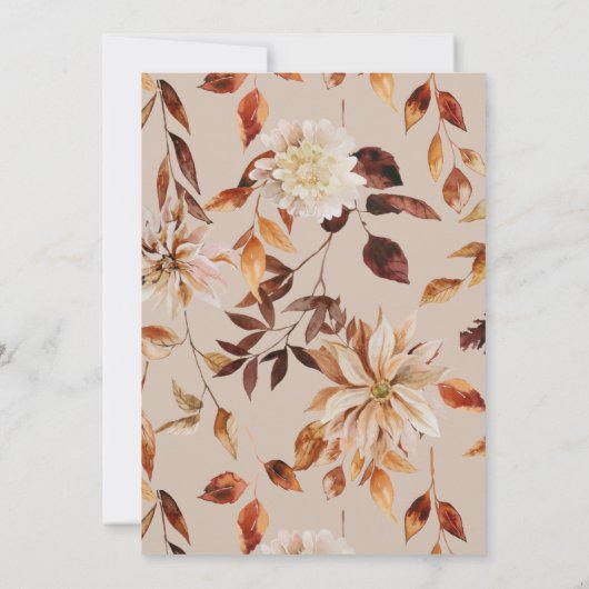 Brautparty Herbst Einladung (Rückseite)