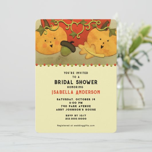 Brautparty Herbst Einladung (Stehend Vorderseite)