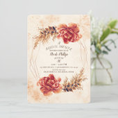 Brautparty Herbst Gewürzflora Einladung (Stehend Vorderseite)