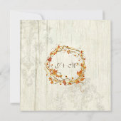 Brautparty Herbst Herbst Blätter Kränz Holz Einladung (Rückseite)