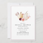 Brautparty Herbst Pumpkin Blues Rosa Einladung (Vorderseite)