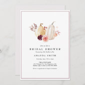 Brautparty Herbst Pumpkin Blues Rosa Einladung (Vorne/Hinten)