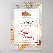 Brautparty Herbst Rustic Boho Willkommen Poster (Vorne)