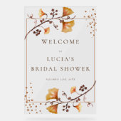 Brautparty Herbst trockenes Leaf Acrylschild (Vorderseite)