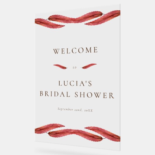 Brautparty Herbst trockenes Leaf Acrylschild (Winkel)