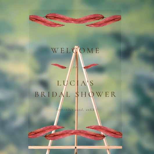 Brautparty Herbst trockenes Leaf Acrylschild (Neutral)