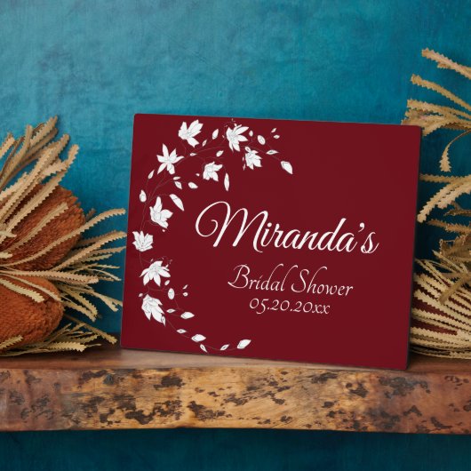 Brautparty Herbst Wein & Weißes Blumen Fotoplatte (Seite)