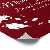 Brautparty Herbst Wein & Weißes Blumen Zeichen Poster (Ecke)