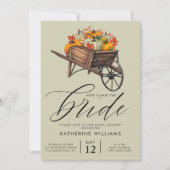 Brautparty | Herbstfall Rad Barrel Floral Einladung (Vorderseite)