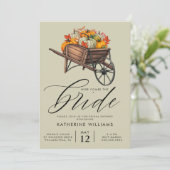 Brautparty | Herbstfall Rad Barrel Floral Einladung (Stehend Vorderseite)