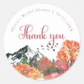Brautparty Herbstgebirge Runder Aufkleber (Vorderseite)