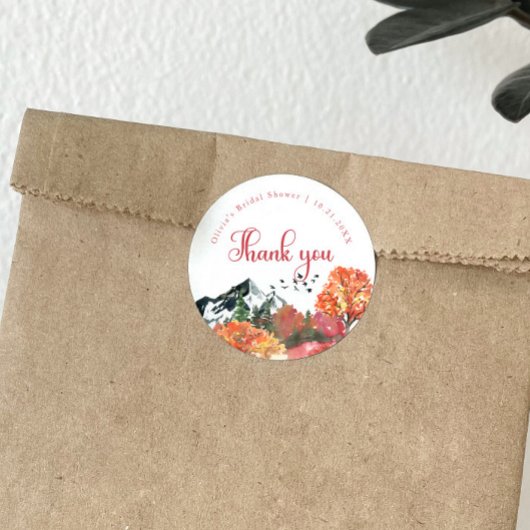 Brautparty Herbstgebirge Runder Aufkleber