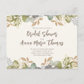 Brautparty Herbstleaves Hochzeitskleid Elegant Postkarte (Vorderseite)