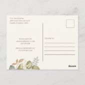 Brautparty Herbstleaves Hochzeitskleid Elegant Postkarte (Rückseite)