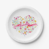 Brautparty Herz Blume Pop Art Paper Teller (Vorderseite)