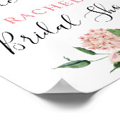 Brautparty Herzlich Willkommen Rosa Wasserfarben Poster (Ecke)