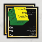 Brautparty High Tech Geometric White Cube Fun Einladung (Vorne/Hinten)