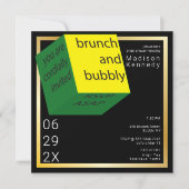 Brautparty High Tech Geometric White Cube Fun Einladung (Vorderseite)