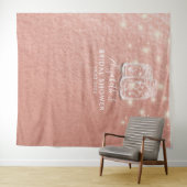 Brautparty Hintergrund Couple Mason Jars Rose Gold Wandteppich (Beispiel (Horizontal))