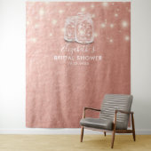 Brautparty Hintergrund Couple Mason Jars Rose Gold Wandteppich (Beispiel)