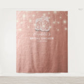 Brautparty Hintergrund Couple Mason Jars Rose Gold Wandteppich (Vorderseite)