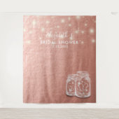 Brautparty Hintergrund Couple Mason Jars Rose Gold Wandteppich (Vorderseite)