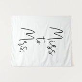 Brautparty Hintergrund Dekorationen Miss an Mrs. Wandteppich (Vorderseite (Horizontal))