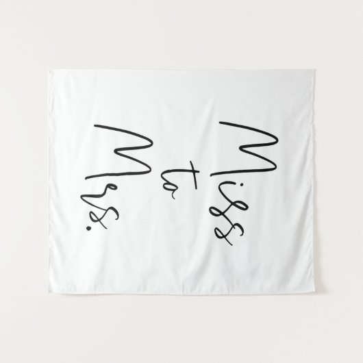 Brautparty Hintergrund Dekorationen Miss an Mrs. Wandteppich (Vorderseite (Horizontal))