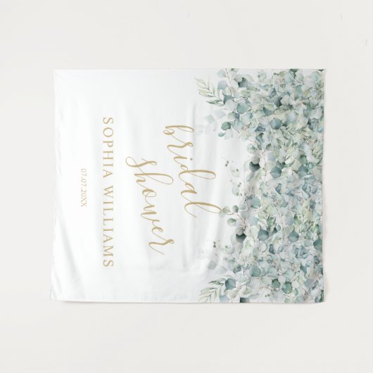 Brautparty Hintergrund - Eukalyptus-Blätter Wandteppich (Vorderseite (Horizontal))