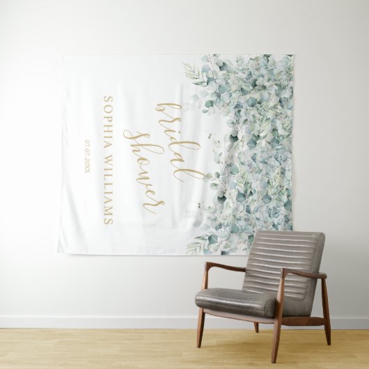 Brautparty Hintergrund - Eukalyptus-Blätter Wandteppich (Beispiel (Horizontal))