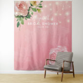 Brautparty Hintergrund Floral Mason Jar Lights Wandteppich (Beispiel)