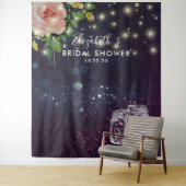 Brautparty Hintergrund Floral Mason Jar Lights Wandteppich (Beispiel)