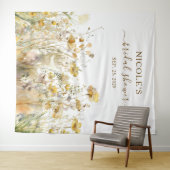 Brautparty-Hintergrund für Aquarellfarben-Wildblum Wandteppich (Beispiel (Horizontal))