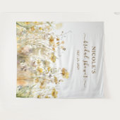 Brautparty-Hintergrund für Aquarellfarben-Wildblum Wandteppich (Vorderseite (Horizontal))