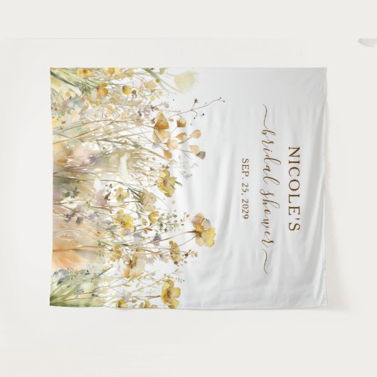 Brautparty-Hintergrund für Aquarellfarben-Wildblum Wandteppich (Vorderseite (Horizontal))