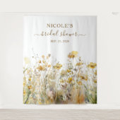 Brautparty-Hintergrund für Aquarellfarben-Wildblum Wandteppich (Vorderseite)