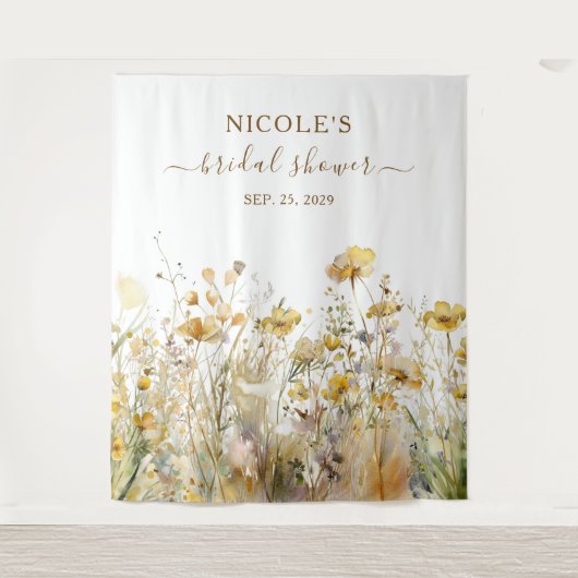 Brautparty-Hintergrund für Aquarellfarben-Wildblum Wandteppich (Vorderseite)