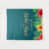 Brautparty-Hintergrund für tropische Wasserfarben- Wandteppich (Vorderseite (Horizontal))