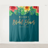 Brautparty-Hintergrund für tropische Wasserfarben- Wandteppich (Vorderseite)