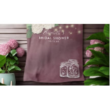 Brautparty Hintergrund Mason Jars Hydrangea Lights