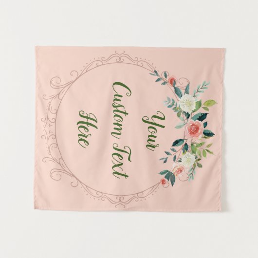 Brautparty Hintergrund Romantische Blume Wandteppich (Vorderseite (Horizontal))