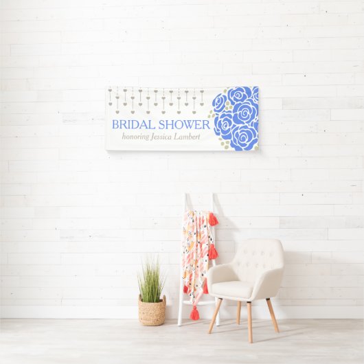 Brautparty Hochzeit blauen posy Name Banner (Insitu)